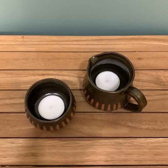 Other - Handcrafted Pottery Creamer & Sugar Bowl/ Tea light Holders